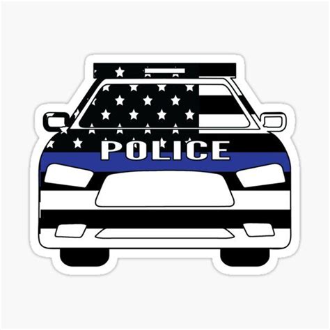 a police car with the american flag on it's hood sticker is shown