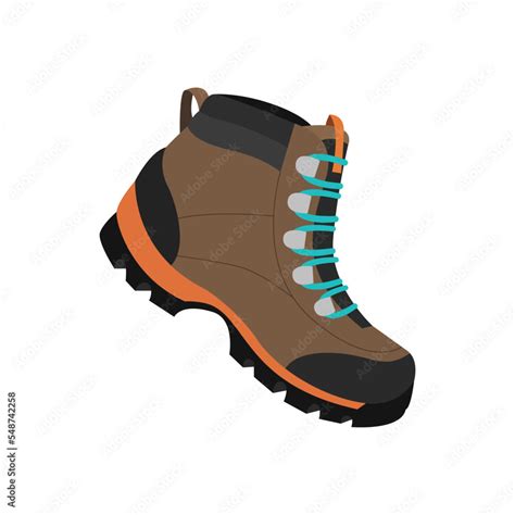 Hiking Boot trekking shoe emoji vector drawing bronw Stock Vector ...