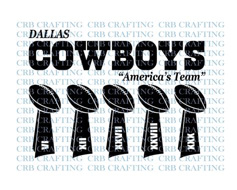 Dallas Cowboys Super Bowl Champions Football NFL SVG PDF & | Etsy