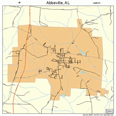 Abbeville Alabama Street Map 0100124