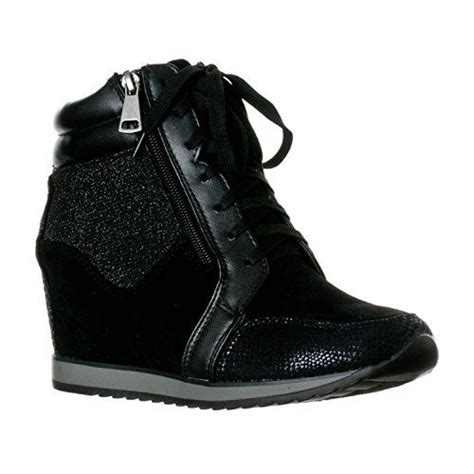 Forever Link Women's Shea-42 Fashion Wedge Sneakers, Black, 7 ** Check ...