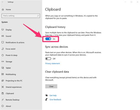 How to turn on and use clipboard history on a Windows 10 computer