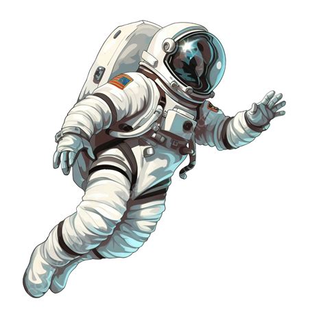 Realistic Illustration Of A Floating Astronaut Illustrated In Cartoon ...