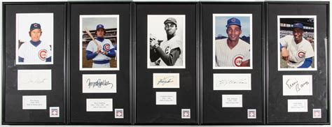 Lot of (5) Chicago Cubs Hall of Famer autographs.