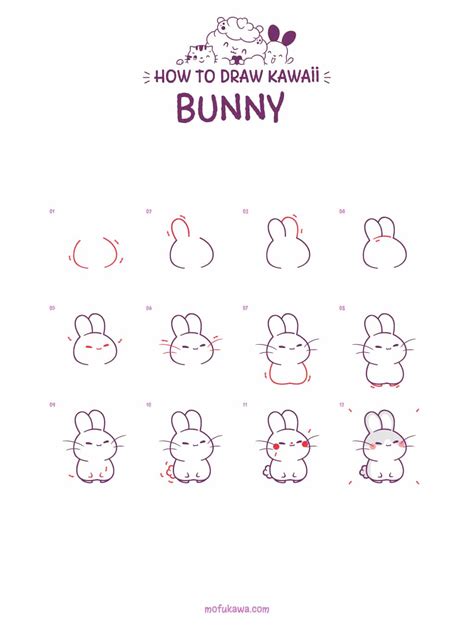 How To Draw A Bunny - Kawaii Style - Easy Step By Step Guide