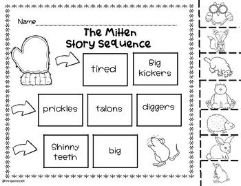 The Mitten Story Sequence by MrsPoncesTk | Teachers Pay Teachers