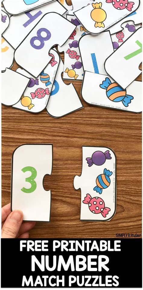 Free Printable Number Match Puzzles - Simply Kinder | Free printable ...