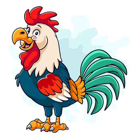 Cartoon funny rooster isolated on white background 15511853 Vector Art at Vecteezy