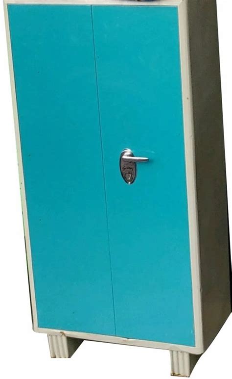 2 Door With Locker Stainless Steel Blue Cupboard, 4 Shelves, Without ...