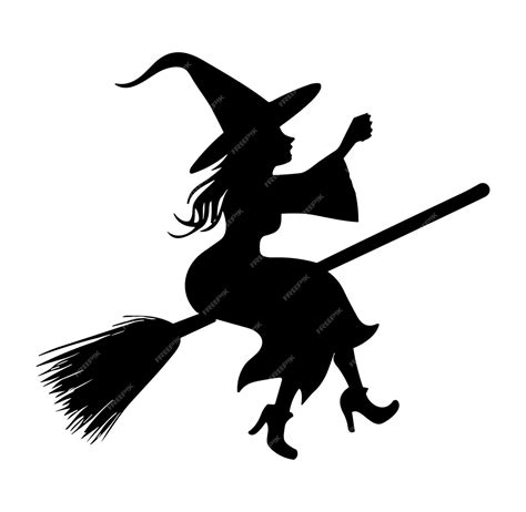 Premium Vector | Free vector witch vector silhouette