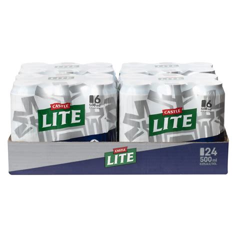 Buy Castle Lite Beer 500ml Can - Case online