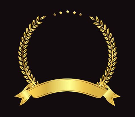 Premium Vector | Golden award laurel wreath