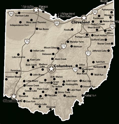 Map Of Ohio State Parks With Cabins | Maps Of Ohio