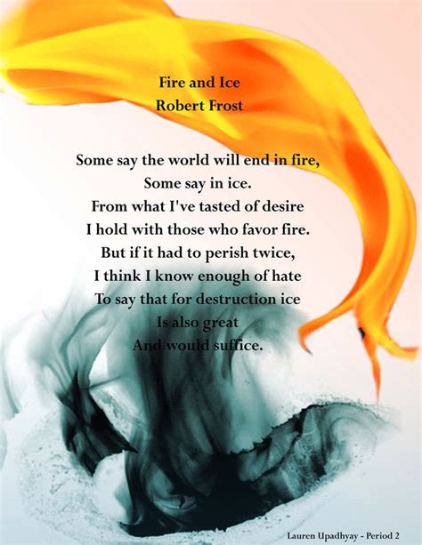 Fire and Ice by Robert Frost | Robert frost, Fire and ice, Fire and ice poem