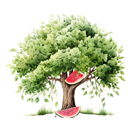 Watercolor Watermelon Tree, Watercolor, Clip Art, Melon PNG Transparent Image and Clipart for ...