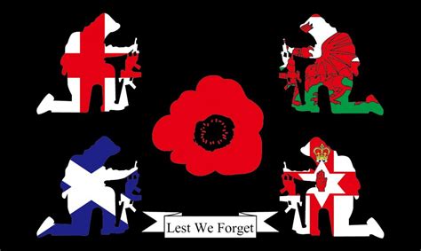 BRITAIN REMEMBERS LEST WE FORGET FLAG 5 X 3 - ulsterflag.com