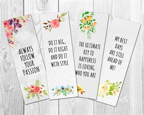 Printable Inspirational Bookmarks