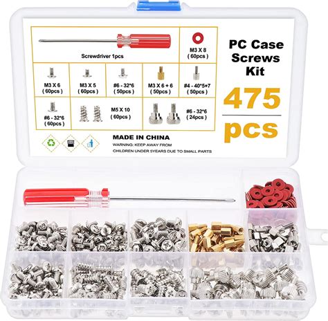 HSEAMALL 475PCS Computer Screws PC Case Kit,Motherboard Standoff Screws ...