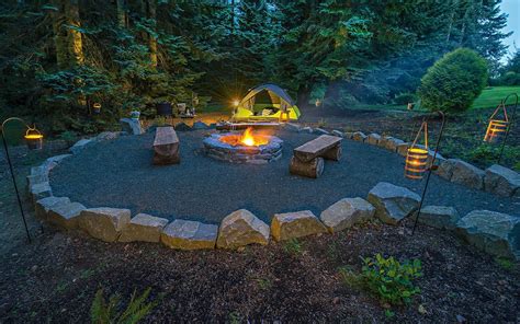 Backyard Campground with Fire Pit