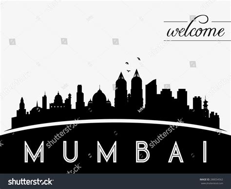 Mumbai India Skyline Silhouette Black Vector Stock Vector 288034562 ...