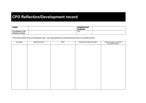 CPD Reflection/Development record