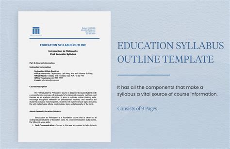 Education Syllabus Outline Template in Word, Google Docs - Download ...