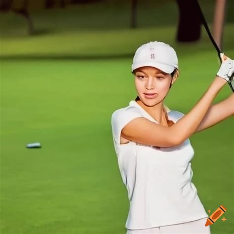 Women playing golf on Craiyon