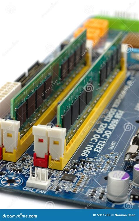 Computer RAM on Motherboard Stock Photo - Image of motherboard, slot: 5311280