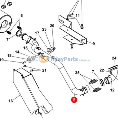 Exhaust Pipe 7016831 for Bobcat Utility Vehicle 3200 3400 3400XL