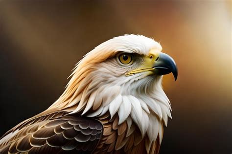 Premium AI Image | a close up of a golden eagle's head.