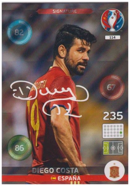 Adrenalyn XL UEFA Euro 2016, Signature, #114, Diego Costa