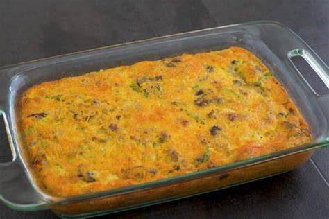 Keto Egg Casserole with Breakfast Sausage, Bacon & Cheese | Keto ...