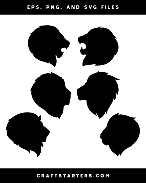 Lion Head Silhouette Clip Art