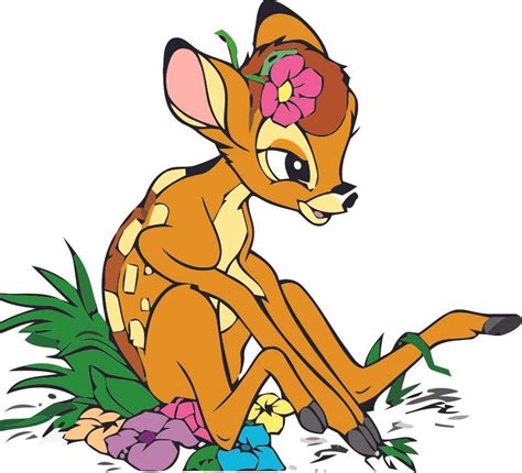 Bambi Playing in Grass Flowers Cartoon Characters TV Show Toddler ...