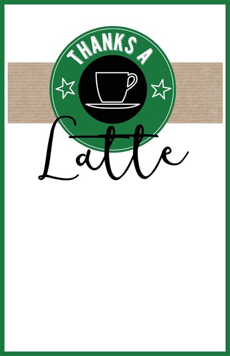 Starbucks Teacher Thank You Printable - Paper Trail Design | Thanks a latte, Teacher thank you ...