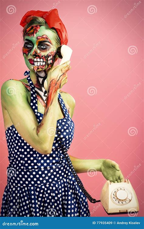 Halloween make-up stock image. Image of body, horror - 77935409