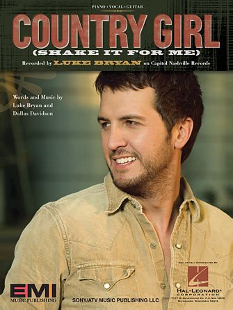 Luke Bryan - Country Girl (Shake It For Me) at Stanton's Sheet Music