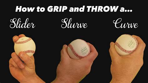 Baseball Pitching Grips - How to throw a Slider, Slurve, and Curve - YouTube