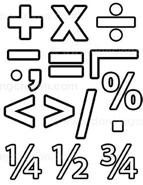 Math Signs Clipart Black And White