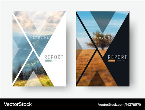 Cover template for a report in a minimalistic Vector Image