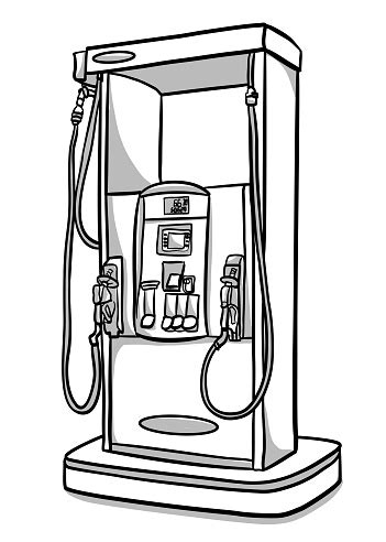 Gas Pump Sketch Stock Illustration - Download Image Now - Gas Station ...