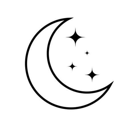 Crescent Moon Outline Clipart