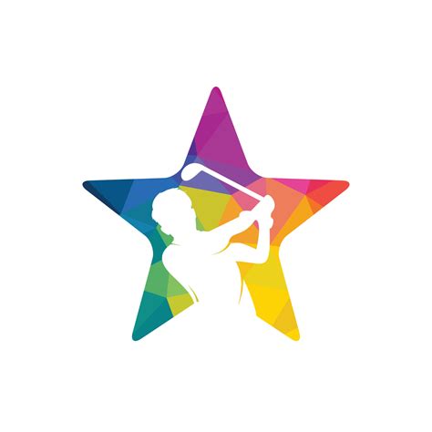 Star Golf club vector logo design. Golf player hits ball inspiration Logo design 20192879 Vector ...