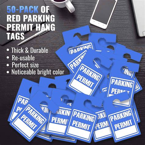 Parking Permit Hang Tags (Colored) 50-Pack 3x5" - MESS BRANDS