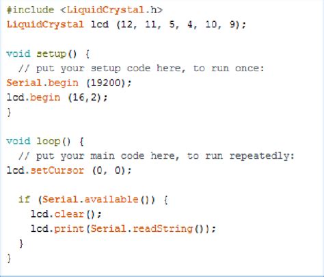 Arduino code for standalone test of the LCD. | Download Scientific Diagram