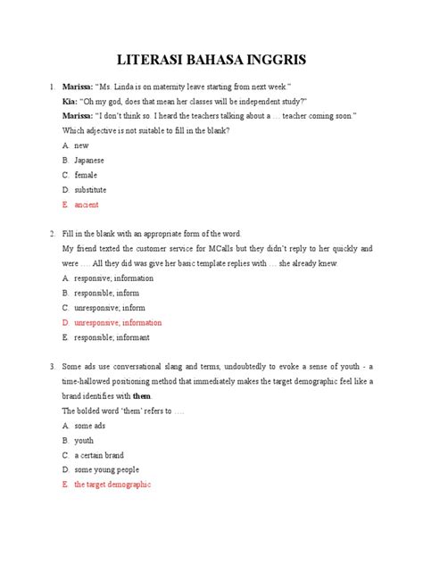 Literasi Bahasa Inggris | PDF | Linguistics | Grammar