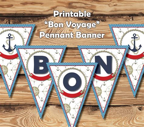 Printable "bon Voyage" Banner | Barnes Designs | Nautical Regarding ...