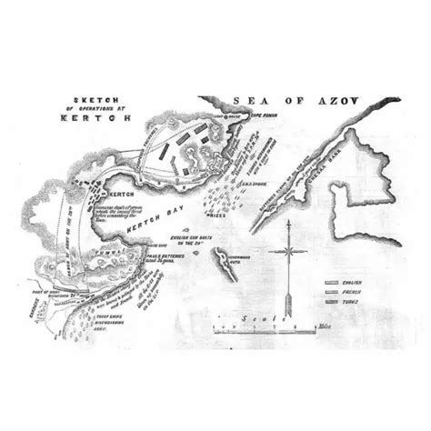 CRIMEAN WAR MAP of Operations at Kerch - Antique Print 1855 $12.91 ...