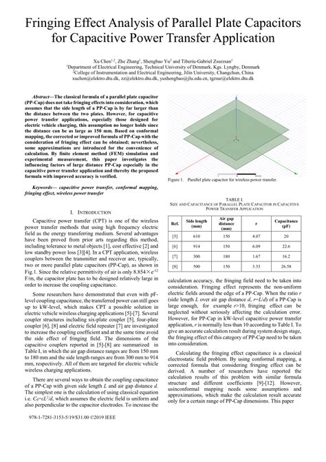 (PDF) Fringing Effect Analysis of Parallel Plate Capacitors for Capacitive Power Transfer ...