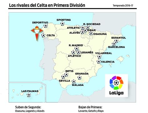 Map of the teams that will play La Liga 2016-2017 : r/soccer